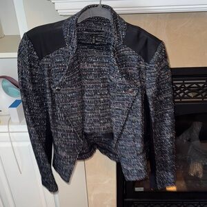 White House Black Market Black and Gray Tweed Blazer